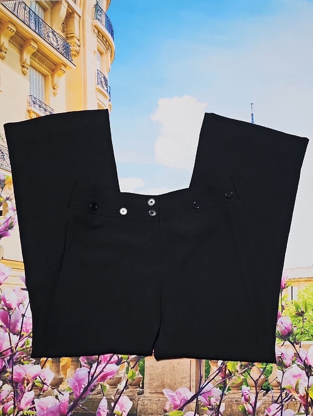 Jenne Maag Black Wide‎ Leg High Waist Pants Size 28